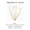 Wholesale Jewelry Simple Style Classic Style Solid Color 316L Stainless Steel  Rhinestones 18K Gold Plated Plating Inlay Pendant Necklace