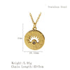 Wholesale Jewelry Simple Style Classic Style Sun 304 Stainless Steel 18K Gold Plated Plating Pendant Necklace