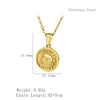 Wholesale Jewelry Simple Style Classic Style Sun 304 Stainless Steel 18K Gold Plated Plating Pendant Necklace