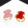 Wholesale Jewelry Simple Style Colorful Bear Open Ring Copper Gold Plated Women's