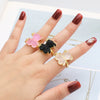 Wholesale Jewelry Simple Style Colorful Bear Open Ring Copper Gold Plated Women's