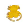 Wholesale Jewelry Simple Style Colorful Bear Open Ring Copper Gold Plated Women's
