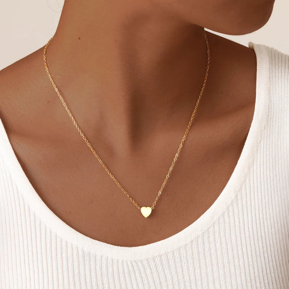 Wholesale Jewelry Simple Style Commute Letter Heart Shape 201 Stainless Steel Plating Pendant Necklace