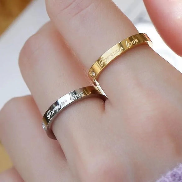Wholesale Jewelry Simple Style Commute Letter Solid Color Titanium Steel Plating Rings