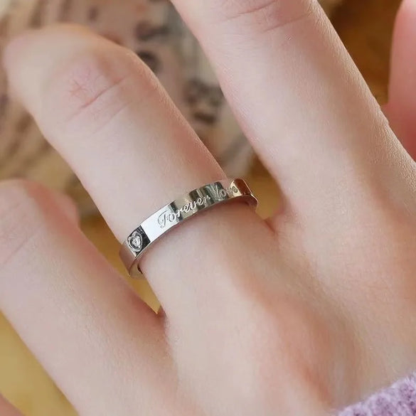 Wholesale Jewelry Simple Style Commute Letter Solid Color Titanium Steel Plating Rings