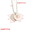 Wholesale Jewelry Simple Style Commute Round Customization Laser Engraving Titanium Steel Plating Pendant Necklace