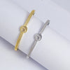 Wholesale Jewelry Simple Style Copper Bracelet With Concentric Circle Shape And Diamondencrusted Electroplating Design