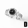 Wholesale Jewelry Simple Style Copper Electroplated Open Ring With Letters Numbers Text Pattern For Women