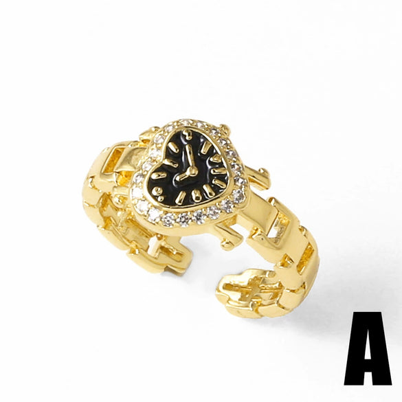 Wholesale Jewelry Simple Style Copper Electroplated Opening Ring