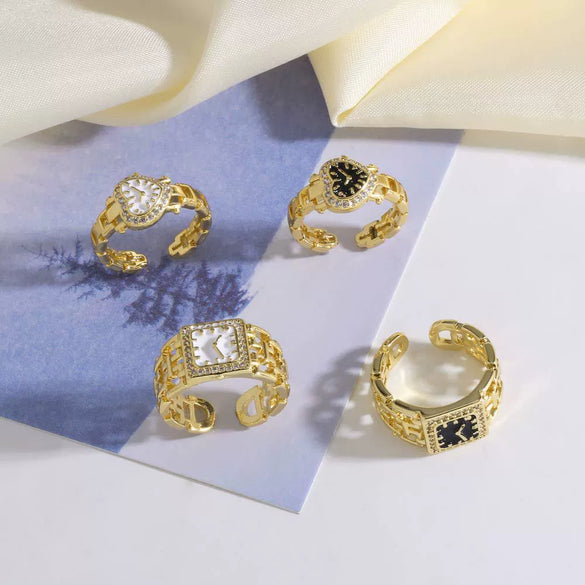 Wholesale Jewelry Simple Style Copper Electroplated Opening Ring