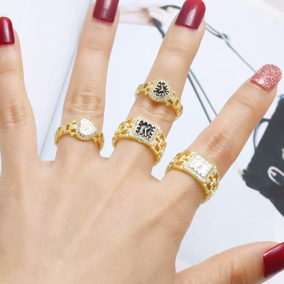 Wholesale Jewelry Simple Style Copper Electroplated Opening Ring