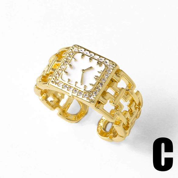 Wholesale Jewelry Simple Style Copper Electroplated Opening Ring