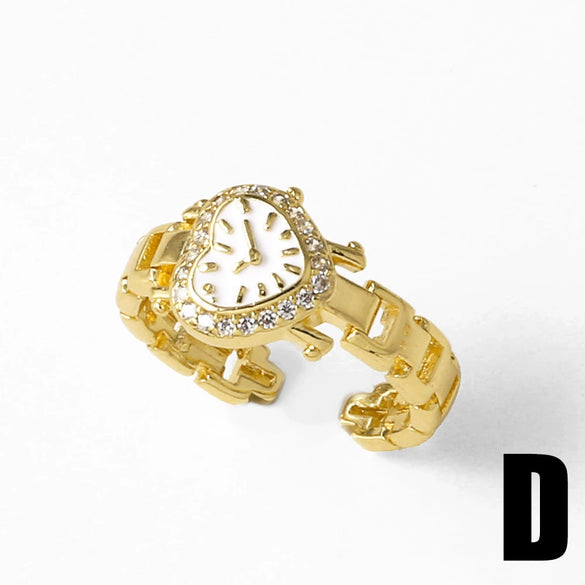 Wholesale Jewelry Simple Style Copper Electroplated Opening Ring