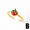 Wholesale Jewelry Simple Style Copper Fruit Pattern Electroplated Ring
