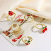 Wholesale Jewelry Simple Style Copper Fruit Pattern Electroplated Ring