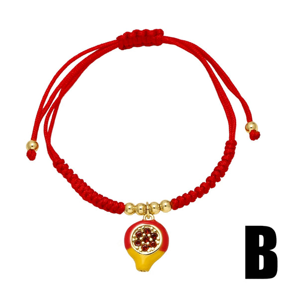 Wholesale Jewelry Simple Style Copper Goldplated Fruit Pattern Bracelet