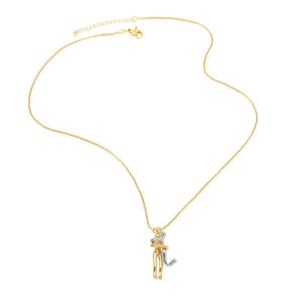 Wholesale Jewelry Simple Style Copper Goldplated Pendant Necklace With Cartoon Characters Box Chain For Unisex