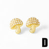 Wholesale Jewelry Simple Style Copper Heart Fruit Mushroom Electroplated Earrings