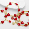 Wholesale Jewelry Simple Style Copper Heart Shape Pendant Bracelet With Electroplating