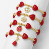 Wholesale Jewelry Simple Style Copper Heart Shape Pendant Bracelet With Electroplating