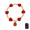 Wholesale Jewelry Simple Style Copper Heart Shape Pendant Bracelet With Electroplating