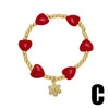 Wholesale Jewelry Simple Style Copper Heart Shape Pendant Bracelet With Electroplating