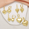 Wholesale Jewelry Simple Style Copper Heart Shape Pendant Earrings For Women 18K Gold Plated
