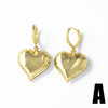 Wholesale Jewelry Simple Style Copper Heart Shape Pendant Earrings For Women 18K Gold Plated