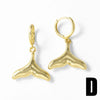 Wholesale Jewelry Simple Style Copper 18K Gold Plated Starfish Shell Fishtail Pendant Earrings For Women