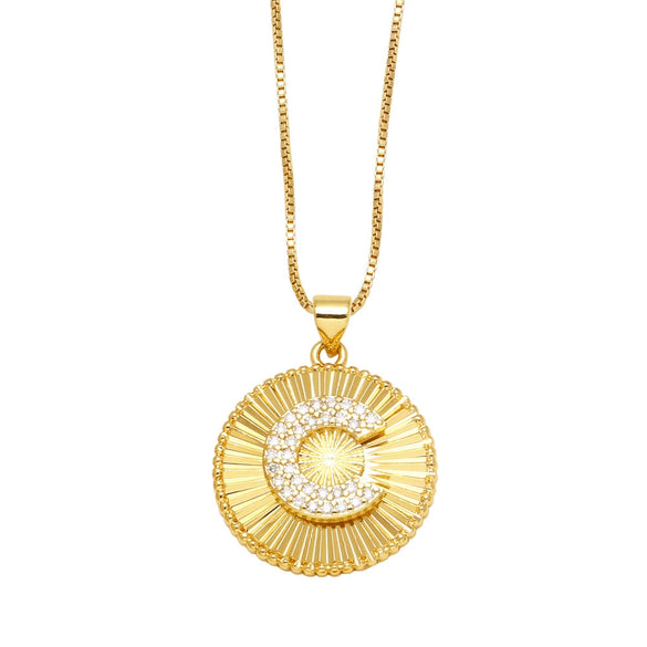 Wholesale Jewelry Simple Style Copper Letter Pendant Necklace With Electroplating And Clavicle Chain