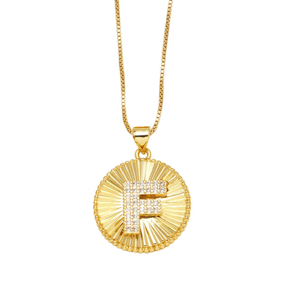 Wholesale Jewelry Simple Style Copper Letter Pendant Necklace With Electroplating And Clavicle Chain