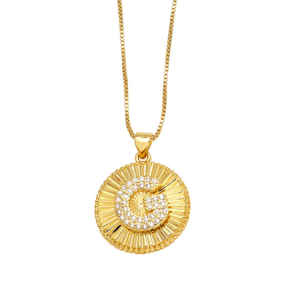 Wholesale Jewelry Simple Style Copper Letter Pendant Necklace With Electroplating And Clavicle Chain