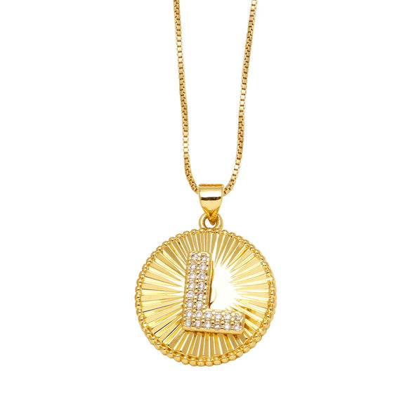 Wholesale Jewelry Simple Style Copper Letter Pendant Necklace With Electroplating And Clavicle Chain