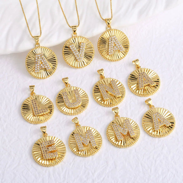 Wholesale Jewelry Simple Style Copper Letter Pendant Necklace With Electroplating And Clavicle Chain