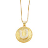 Wholesale Jewelry Simple Style Copper Letter Pendant Necklace With Electroplating And Clavicle Chain