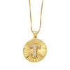 Wholesale Jewelry Simple Style Copper Letter Pendant Necklace With Electroplating And Clavicle Chain