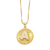Wholesale Jewelry Simple Style Copper Letter Pendant Necklace With Electroplating And Clavicle Chain