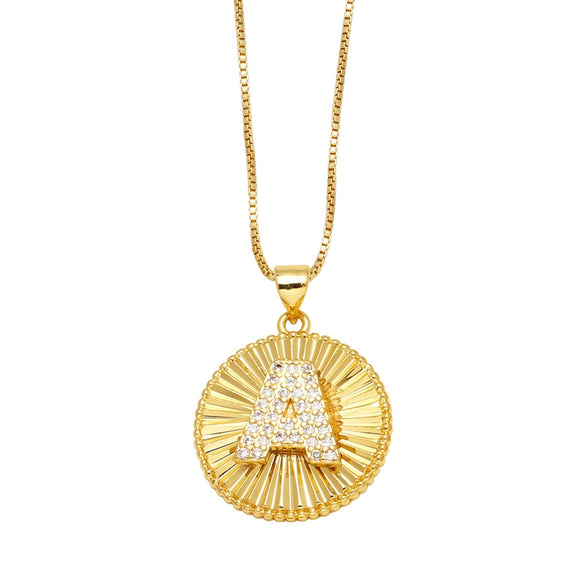 Wholesale Jewelry Simple Style Copper Letter Pendant Necklace With Electroplating And Clavicle Chain