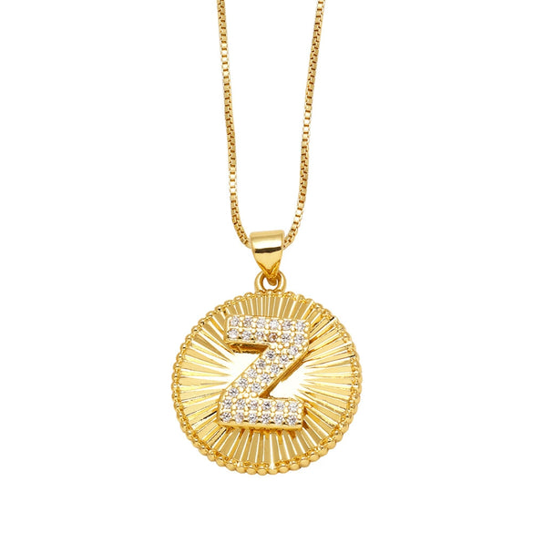 Wholesale Jewelry Simple Style Copper Letter Pendant Necklace With Electroplating And Clavicle Chain