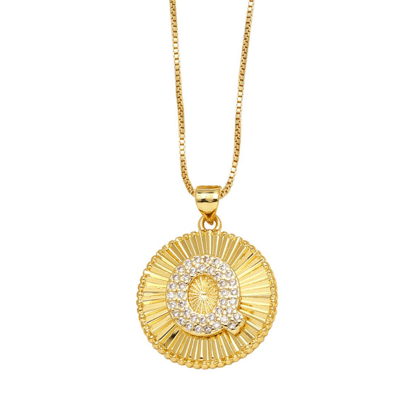Wholesale Jewelry Simple Style Copper Letter Pendant Necklace With Electroplating And Clavicle Chain