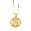 Wholesale Jewelry Simple Style Copper Letter Pendant Necklace With Electroplating And Clavicle Chain