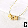 Wholesale Jewelry Simple Style Copper Pendant Necklace With Letter Pattern And Box Chain For Women Electroplated