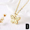 Wholesale Jewelry Simple Style Copper Shell Butterfly Pendant Goldplated O Chain Necklace