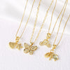 Wholesale Jewelry Simple Style Copper Shell Butterfly Pendant Goldplated O Chain Necklace