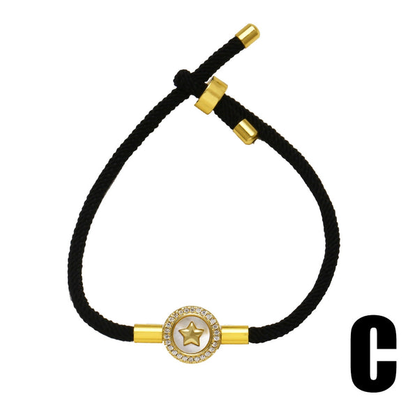 Wholesale Jewelry Simple Style Copper Star Pendant Electroplated Bracelet For Women