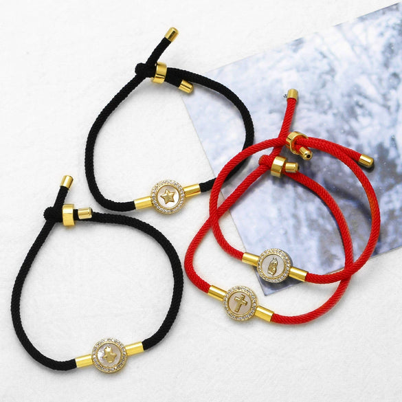 Wholesale Jewelry Simple Style Copper Star Pendant Electroplated Bracelet For Women