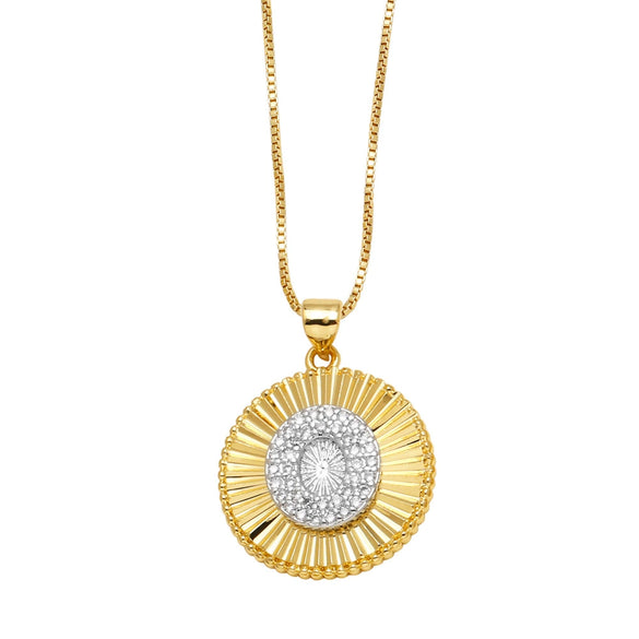 Wholesale Jewelry Simple Style Cross Copper Real Gold Plated Necklace