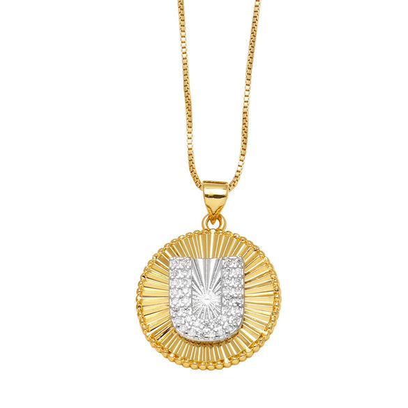 Wholesale Jewelry Simple Style Cross Copper Real Gold Plated Necklace