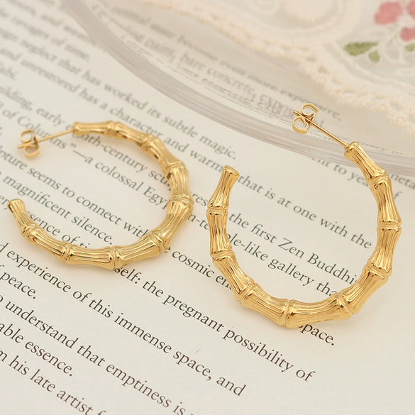 Wholesale Jewelry Simple Style Ctype Titanium Steel Earrings