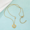 Wholesale Jewelry Simple Style Devil'S Eye 304 Stainless Steel Shell 18K Gold Plated Inlay Earrings Necklace Jewelry Set